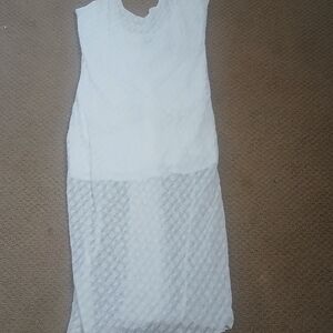 Wild Fable White Textured Midi Dress